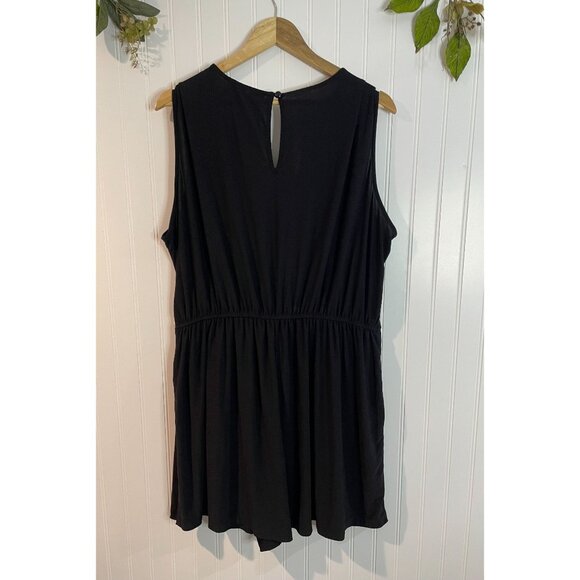 Emma & Michele Womens 3X Black Wrap Dress With Pockets & Tie Waist - Picture 2 of 13